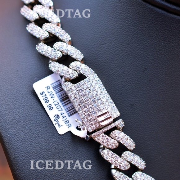 ICED OUT HEAVY WHITE GOLD PLATED MIAMI CUBAN CHAIN